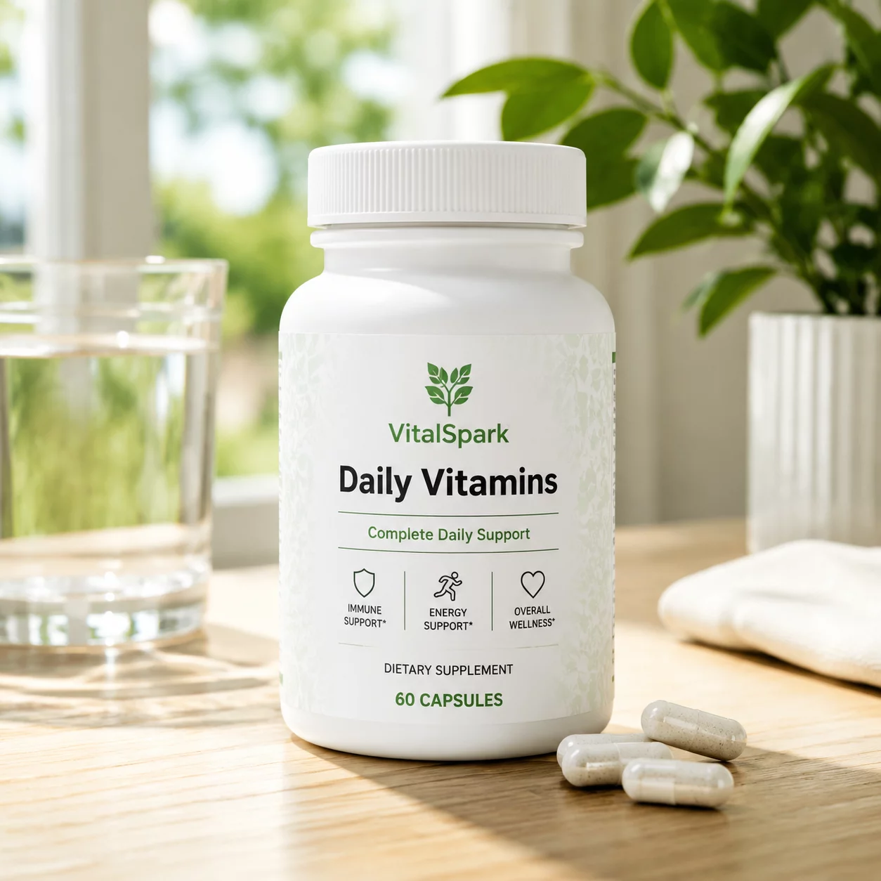 VitalSpark Daily Vitamins capsule bottle